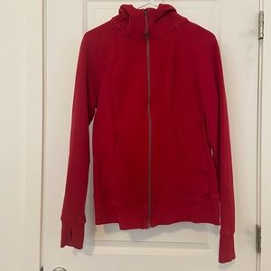 Crimson red lulu scuba full zip